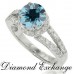 1.60 CT Women's Round Cut Blue Diamond Engagement Ring 
